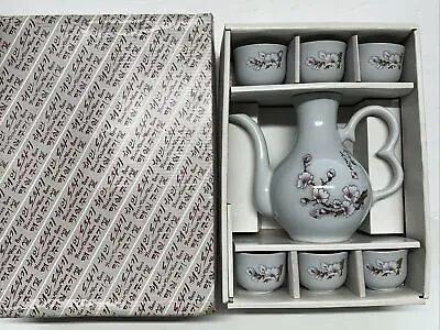 Buy Vintage Hand Painted Tea Set Cherry Blossom Teapot Teacups 8 Pc Original Box • 18.25£