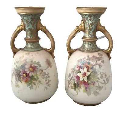 Buy Burslem Doulton Antique Pale Pink With Floral Decoration (lot Of 2) Free Postage • 79.95£