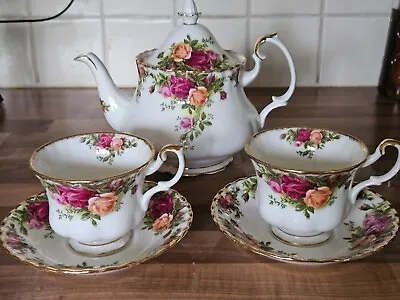 Buy Vintage Royal Albert Old Country Roses Tea For Two, Teapot, 2 Cups/saucers • 18£
