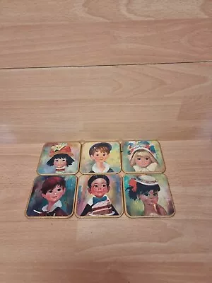 Buy Vintage Win-el-ware Placemats/large Coasters Big-eyed Children (set Of 6) • 14.99£