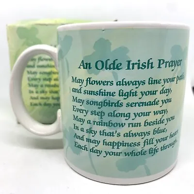 Buy Russ Berrie Irish Prayer Blessing Ceramic Coffee Mug St Patrick’s Day Shamrocks • 13.28£