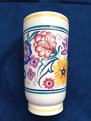 Buy Large Vintage POOLE POTTERY Floral VASE. Very Good Condition.  • 25£