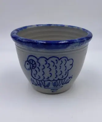 Buy Eldreth Pottery 2006 Gray And Blue Salt Glaze Ram 5  Bowl • 28.83£
