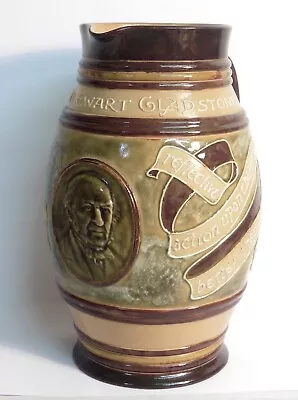 Buy Large Vict Doulton Lambeth William Gladstone Commemorative Jug, Circa.1898 • 49.99£