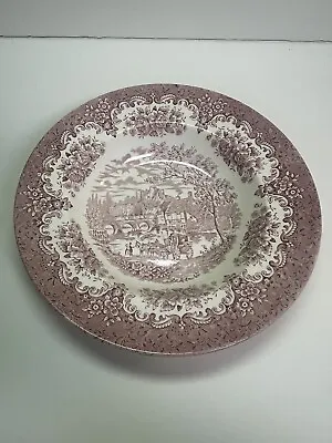 Buy Staffordshire English Ironstone Tableware Pink Rimmed Bowl • 15.16£