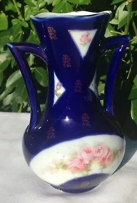Buy Minton Styled Royal Blue & Gilt 5 & 1/2  Tall Grecian Styled Stem Or Bude Vase • 7£
