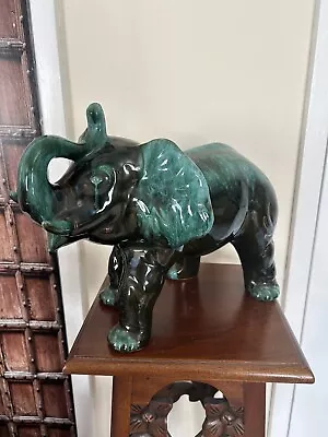 Buy Vintage Large Blue Mountain Pottery Elephant Sculpture Green Glaze 14  • 70£