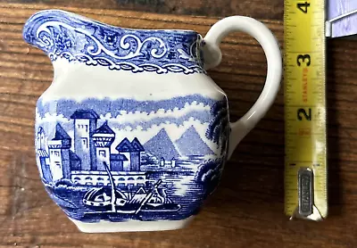Buy Crown Staffordshire England Creamer Blue And White Vintage China • 23.72£
