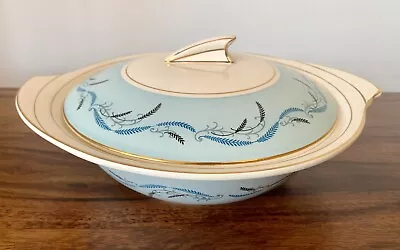 Buy Ceramic Crownford Burslem Large Lidded Blue Tureen Bowl Art Deco 1930-1950s • 2.99£