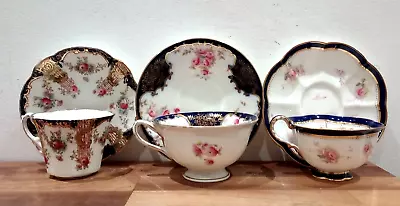 Buy Three Edwardian Tea Cups And Saucers George Jones , Duchess And Balmoral • 10£