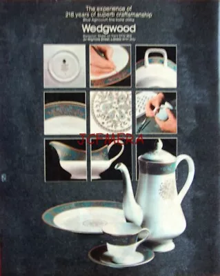 Buy 1977 Wedgewood 'BLUE AGINCOURT' Bone China Advert Print : Original Vintage Ad • 3.47£