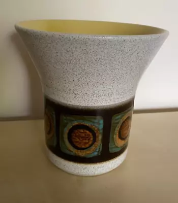 Buy Vintage German Pottery Vase 5” Retro Beige With Pattern • 19.99£