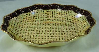 Buy Vintage Grimwades Shallow Oval Lustre Dish Fluted Rim • 8£