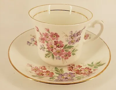 Buy Vintage Vale Bone China Pink Purple Floral Cup And Saucer • 17.26£