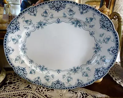 Buy Antique Blenheim Opaque China, Flow Blue Platter By Sampson Hancock (& Sons) • 95.40£