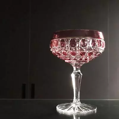 Buy Used Baccarat Champagne Coupe Glass Diameter 9cm Height 13.5cm Red Color • 715£