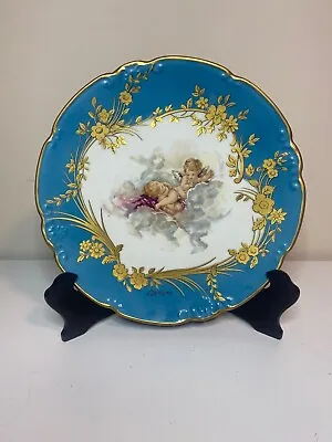 Buy Limoges France Decorative Gilded Display China Plate With Two Cherubs And Stand • 101.82£