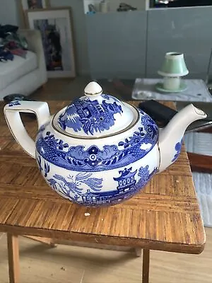 Buy Vintage  Burleighware Willow Pattern Teapot • 19.95£