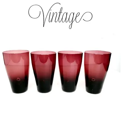 Buy Vintage Depression Glass Purple Amethyst Glasses • 33.21£