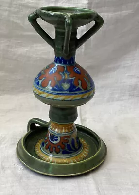 Buy Vintage Gouda Rhodian Pottery Candlestick 6.5 In / 17 Cm • 45£