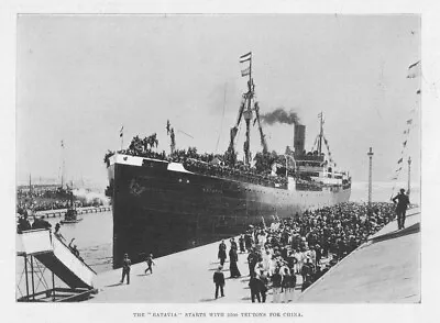 Buy BREMERHAVEN Kaiser Seeing German Troops Leaving For China - Antique Print 1900 • 9.99£