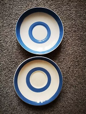 Buy T. G. Green Blue Cornishware Saucer Early Church Backstamp, Plus Extra Saucer • 0.50£