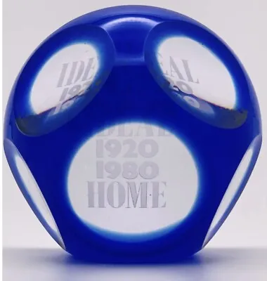 Buy Vintage Ideal 1920 1980 Home Blue Overlay Glass Paperweight • 25£