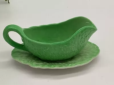Buy Vintage Carlton Ware Small Green Novelty Leaf Sauce Boat With Stand  -immaculate • 8£