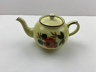 Buy Vintage Arthur Wood Yellow Floral Red Rose Teapot England 5471 • 42.68£