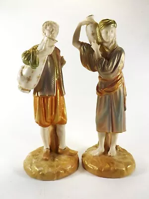 Buy Rare Pair Of Antique Royal Worcester Figurines The Water Carriers In Shot Enamel • 50.99£