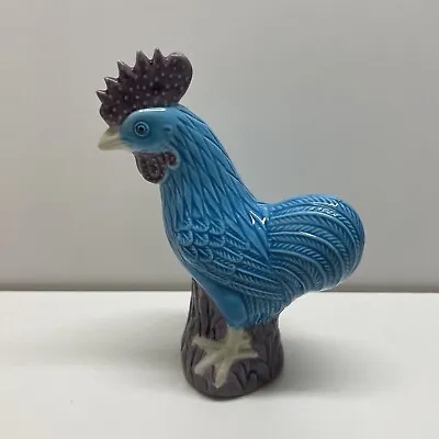 Buy Majolica Chicken Bird Rooster Blue Turquoise Glaze 8  Tall Vintage Chinese  • 15£