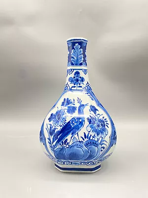 Buy De Porceleyne Fles Fayence Vase Royal Delft Blue Hand Painted Stamp • 101.51£