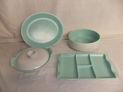 Buy C4 Pottery Poole Twintone - Seagull & Ice Green - Vintage Serving Dishes - 2A3B • 20£