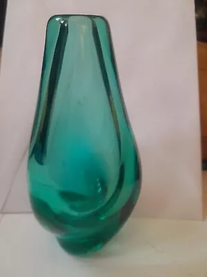 Buy Bohemian Glass Bud Flower Vase Swirl Emerald Green Polished Pontil Glass 5.5  In • 17.05£