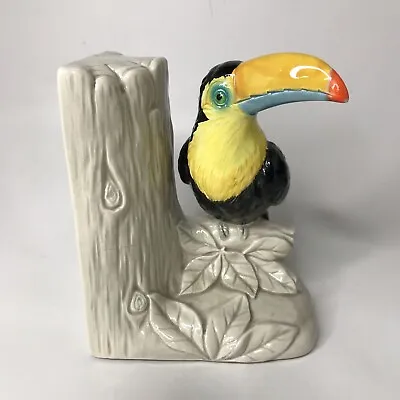 Buy Tucan Ceramic Hand Painted Tucan Bird Sitting On Branch Single Bookend Figurine • 38£