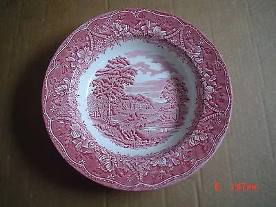 Buy Barratts Staffordshire Pink And White Large Dessert Or Soup Bowl Country Scene • 10.99£