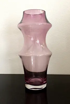 Buy Vintage 1970's Dartington Art Glass Vase In Amethyst 18 Cm • 17.50£