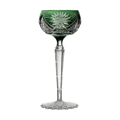 Buy VAL St LAMBERT Crystal - EPINAL Cut - Coloured Hock Glass - Green • 175£