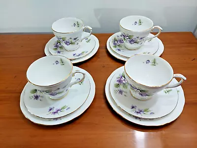 Buy 4 X Beautiful Duchess Bone China Tivoli Trio Teacups, Saucers & Side Plates • 29.95£