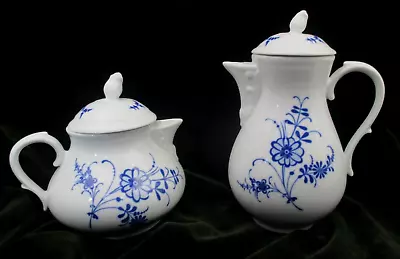Buy Tirschenreuth Bavarian Blue & White Porcelain Teapot & Coffee Pot Tea • 28.99£