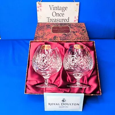 Buy Royal Doulton International Crystal * Pair Of BRANDY GLASSES * Unused Boxed VGC • 18.75£