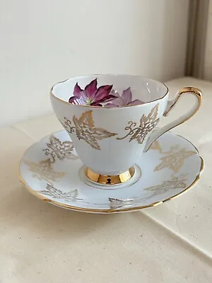 Buy Vintage Sutherland H M Cup & Saucer Set Lovely Floral Pattern Gold Rim • 15.18£