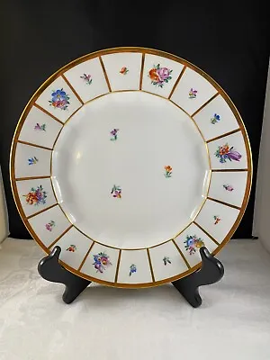 Buy Dinner Plate, Royal Copenhagen China, Henriette Pattern, Flowers & Heavy Gold • 94.64£