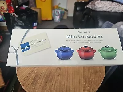 Buy Denby Set Of 3 Mini Casserole Pots Ltd Ed New In Box • 20£
