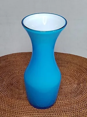 Buy Vintage 1960s/70s Swedish Scandinavian Mid Century Alsterfors Blue Glass Vase • 23£