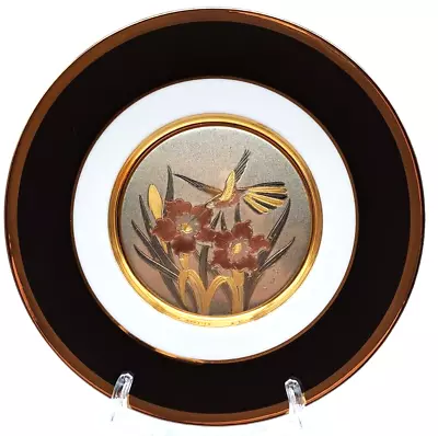 Buy The Art Of Chokin Humming Bird Flowers 7.75 Inch Plate Edged With 24kt Gold VGC • 8.99£