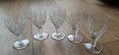 Buy Beautiful Set Of 5 Stuart Crystal Cut Sherry Glasses Drinking  • 20£