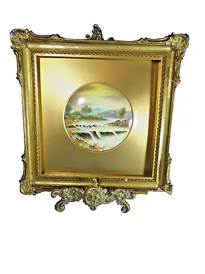 Buy PARAGON PAINTED PORCELAIN PLAQUE WITH GILT FRAME F Mickewright AFTER BW LEADER • 150£