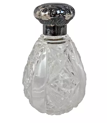 Buy Antique Sterling Silver Top Cut Glass Perfume Bottle Birmingham • 35£