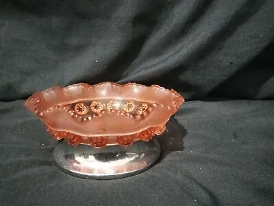 Buy Vintage 1930s Pink Depression Glass On Chrome Base Bowl Trinket/ Dish  • 15£